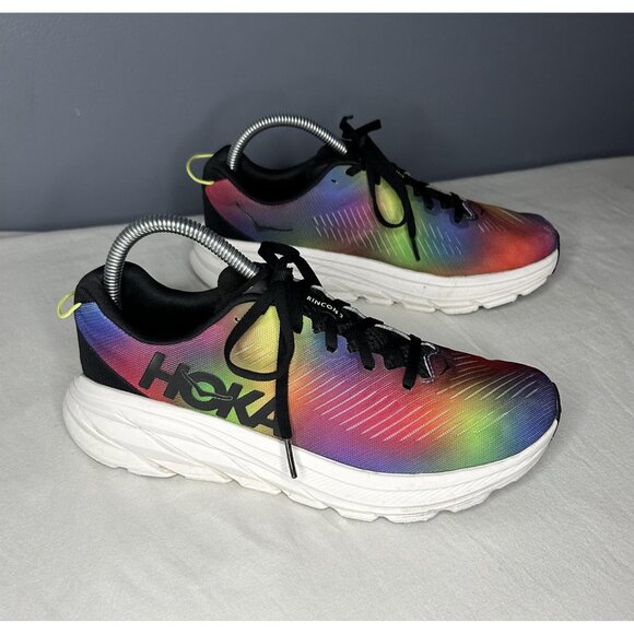 Hoka One One Rincon 3 Shoes Womens Size 8 Rainbow Multicolor Running 1119396BKML - Picture 14 of 15